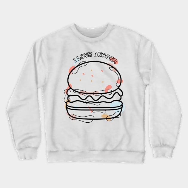 i love burger design Crewneck Sweatshirt by bamsparkyu